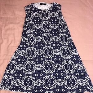 Michael Lauren Blue and White Pattern Dress Size M